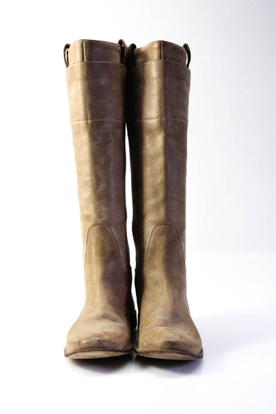 Frye Womens Slip On Round Toe Knee High Boots Brown Leather Size 7.5B