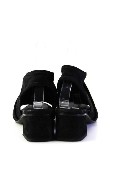 Eileen Fisher Womens Block Heel Mesh Leather Cross Ankle Strap Sandals Black 7.5