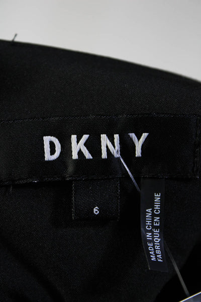 DKNY Womens Faux Leather Surplice Mini Pencil Skirt Black Size 6
