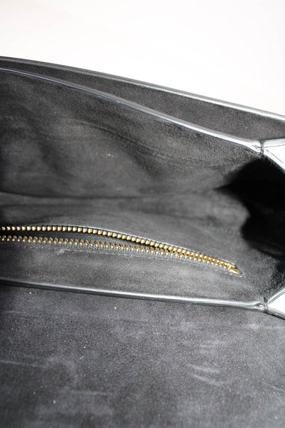 Lanvin Womens Single Chain Strap Logo Flap Small Shoulder Handbag Black Leather