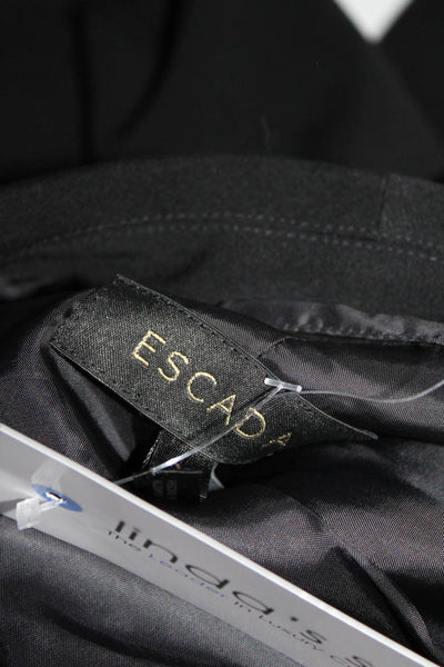 Escada Womens Two Button Contrast Trim Lined Blazer Jacket Black Size 36