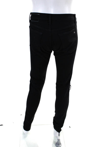 Rag & Bone Mens Black Distress Fly Button Standard Issue Skinny Jeans Size 30