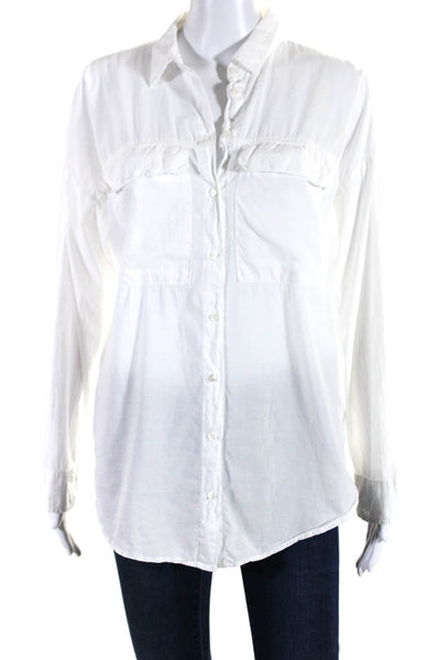 Xirena Womens 100% Cotton Long Sleeved Collared Button Down Shirt White Size XS
