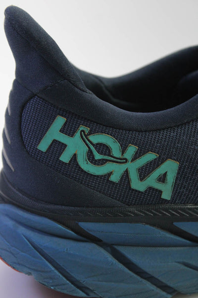 HOKA Mens Mesh Knit Low Top Lace Up Clifton 8 Running Sneakers Blue Size 11.5US