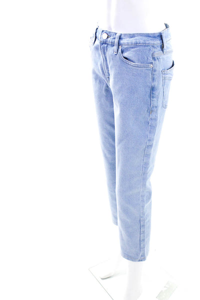 Frame Womens High Rise Straight Leg Jeans Cay Sand Blue Cotton Size 29