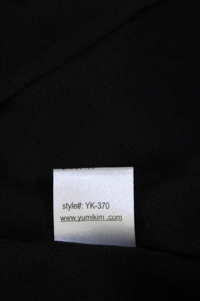 Yumi Kim Womens 100% Silk Floral V Neck A Line Dress Black Blue White Size XS