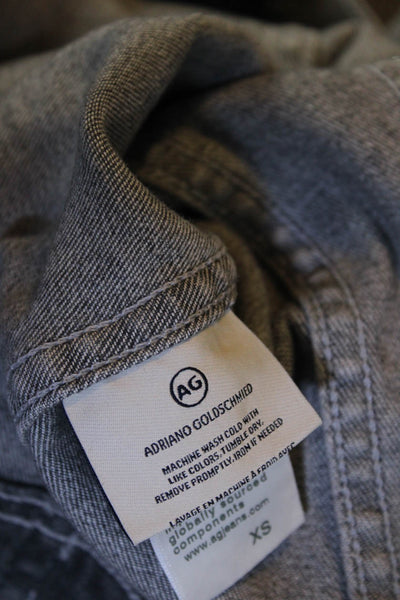 AG Adriano Goldschmied Womens Gray Cotton Long Sleeve Denim Jacket Size XS