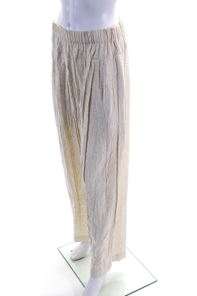 Bitte Kai Rand Womens Cotton Mid-Rise Elastic Waist Wide Leg Trousers Tan Size M