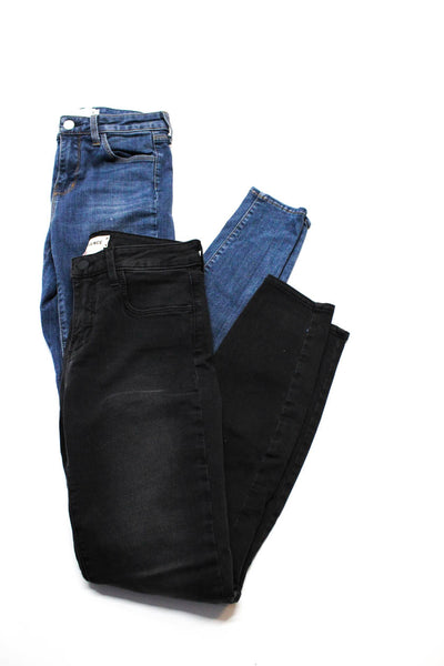 L'Agence Womens Cotton Buttoned Slip-On Skinny Leg Jeans Black Size EUR24 Lot 2