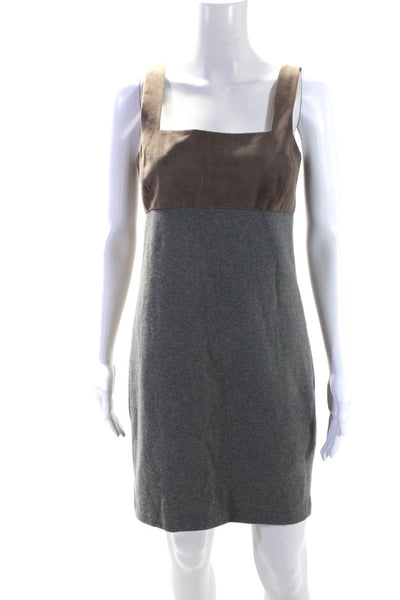 Ralph Lauren Black Label Womens Brown/Gray Suede Sleeveless Mini Dress Size 6