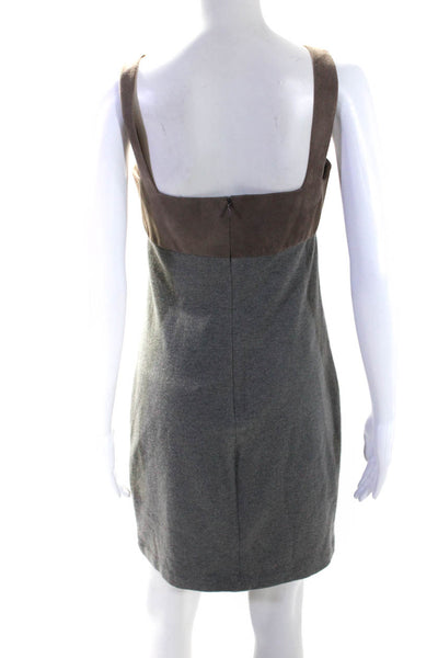 Ralph Lauren Black Label Womens Brown/Gray Suede Sleeveless Mini Dress Size 6