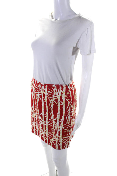 Michael Michael Kors Womens Printed Sequined Mini Skirt Red White Size 2