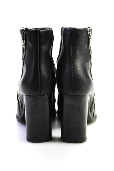 Rag & Bone Womens Side Zip Block Heel Ankle Booties Black Leather Size 36