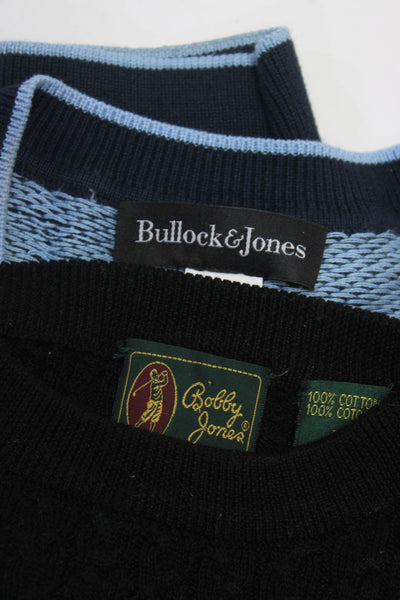 Bullock and Jones Bobby Jones Mens Sweaters Blue Black Size Medium Large Lot 2
