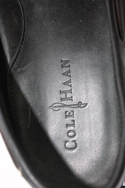 Cole Haan Mens Leather Slide On Driving Boat Shoes Black Size 10.5 D