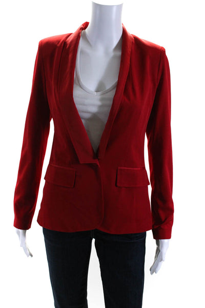 Monica Rose For Lovers & Friends Womens Red One Button Long Sleeve Blazer SizeXS