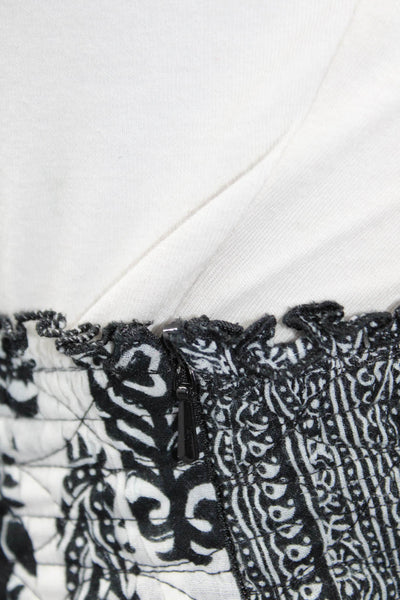 ISDA & Co Womens Black/White Cotton Paisley Print Lined A-Line Skirt Size 4