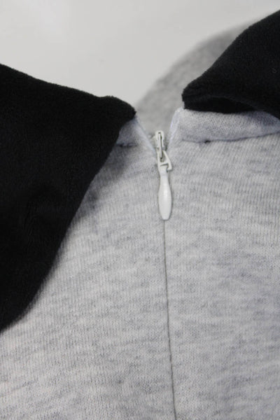 Sonia Rykiel Girls Cotton Graphic Print Collared Sweatshirt Top Gray Size 12Y