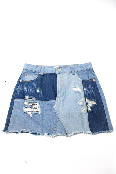 Sunset + Spring DL1961 Womens Denim Mini Skirt Skinny Jeans Size 26 Medium Lot 2