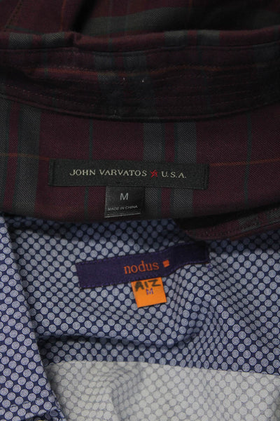 John Varvatos Nodus Mens Polka Dot Plaid Long Sleeve Shirt Size Medium Lot 2
