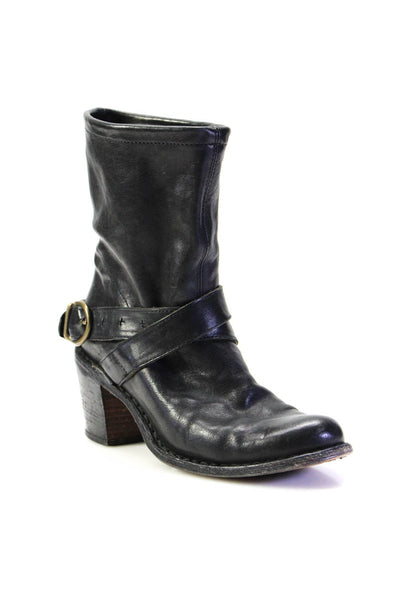 FIORENTINI + BAKER Womens Leather Round Toe Mid-Calf Boots Black Size 37 7