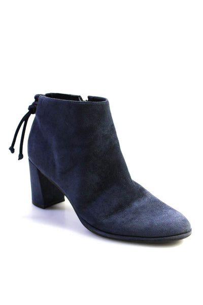 Marc Fisher Womens Suede Round Toe Zip Up Zip Up Ankle Boots Navy Size 9M