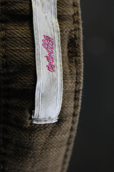 Leggiadro Womens Cotton Five Pocket Mid-Rise Straight Leg Jeans Brown Size 6