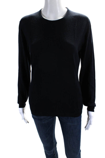 Max Field Womens Dark Navy Cashmere Crew Neck Long Sleeve Sweater Top Size S