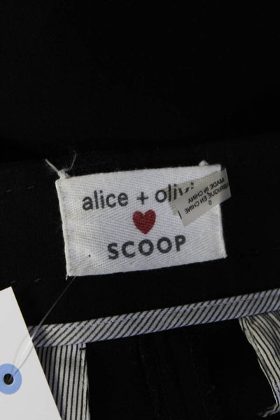 Alice + Olivia Womens Zipper Fly Mid Rise Crepe Short Shorts Black Size 0