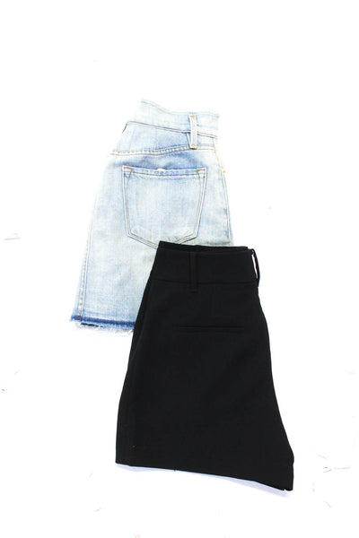 Frame Denim Wilford Womens Denim Skirt Crepe Shorts Blue Black Size 25 2 Lot 2