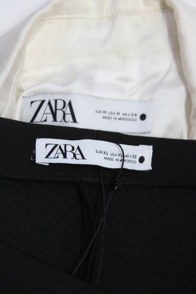 Zara Womens A-Line Side Zipped Mini Skirt Buttoned Blazer Black Size M XL Lot 2