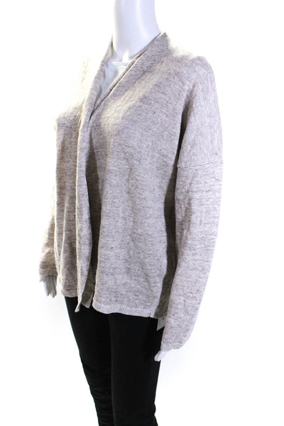 Eileen Fisher Womens Linen Long Sleeves Wrap Sweater Beige Size Extra Large