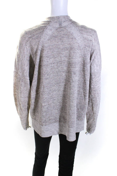 Eileen Fisher Womens Linen Long Sleeves Wrap Sweater Beige Size Extra Large