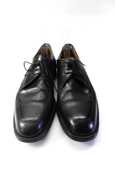 Santoni Mens Leather Lace Up Oxford Dress Shoes Black Size 11.5