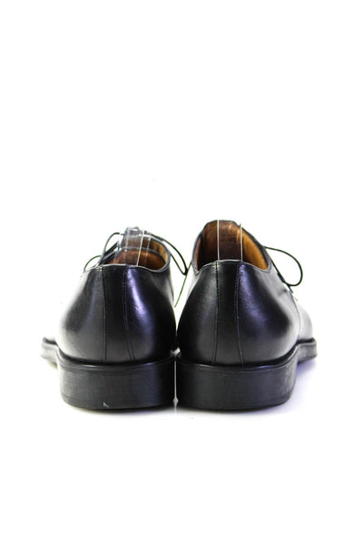 Santoni Mens Leather Lace Up Oxford Dress Shoes Black Size 11.5