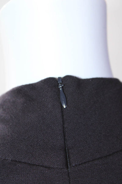 Gender Bias Womens Back Zip Cap Sleeve Mock Neck Dress Black Size Small