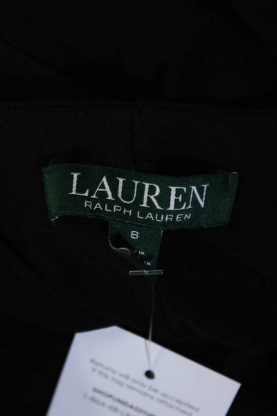 Lauren Ralph Lauren Womens Lace Panel V-Neck Long Sleeve Dress Black Size 8