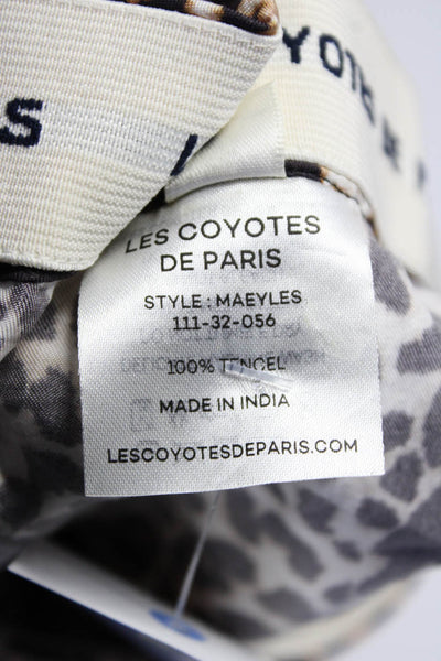 Les Coyotes De Paris Children Girls Leopard Print Satin Wrap Skirt Brown Size 10