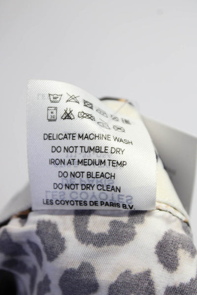Les Coyotes De Paris Children Girls Leopard Print Satin Wrap Skirt Brown Size 10