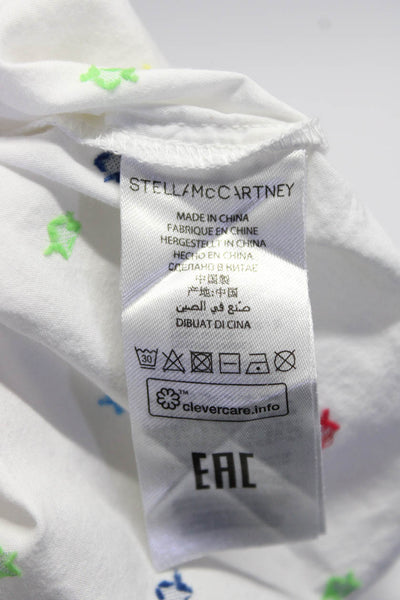 Stella McCartney Childrens Girls Star Button Up Shirt Blouse White Multi Size 8