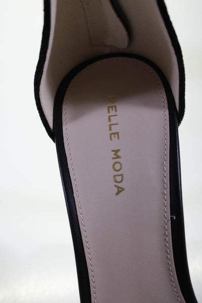 Pelle Moda Womens Suede Jeweled Trimmed Zipped Stiletto Heels Black Size 9