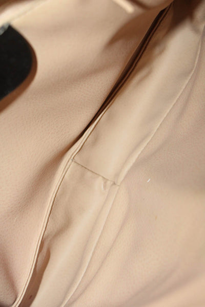 Francesco Biasia Womens Leather Zipper Closure Shoulder Handbag Black Brown
