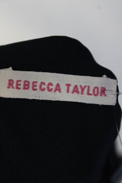 Rebecca Taylor Womens Sleeveless V Neck Knee Length Pencil Dress Navy Size M
