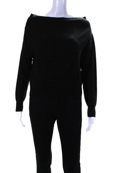 Altuzarra Womens Cashmere Spot Print Long Sleeve Pullover Sweater Black Size M