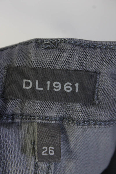 DL1961 Women's Five Pockets Midrise Straight Leg Gray Wash Denim Pant Size 25