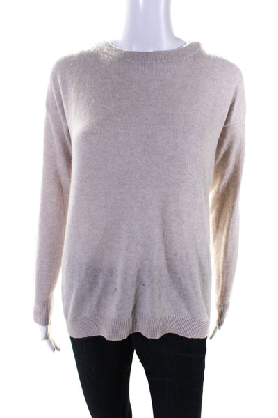 Autumn Cashmere Womens Cashmere Lace Up Pullover Sweater Top Beige Size XS