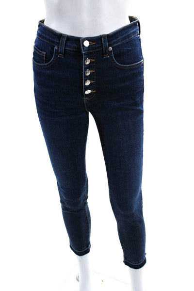 Veronica Beard Jeans Womens Button Fly 10" Skinny Debbie Jeans Blue Size 26