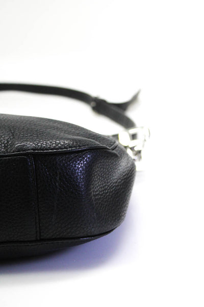 Michael Michael Kors Womens Single Strap Zip Top Grain Leather Handbag Black