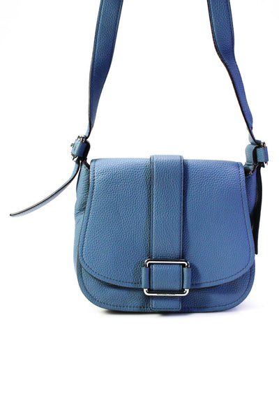 Michael Michael Kors Womens Single Strap Grain Leather Shoulder Handbag Blue