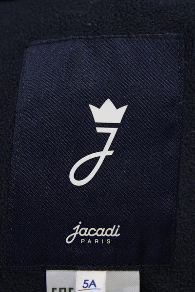 Jacadi Girls Long Sleeve Fill Zip Hooded Puffer Coat Blue Size 5